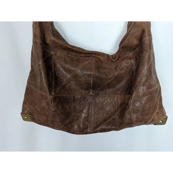 Y2K 90s Vintage Rafe New York Over Shoulder Hobo Bag Patchwork Leather Purse - Picture 4 of 13